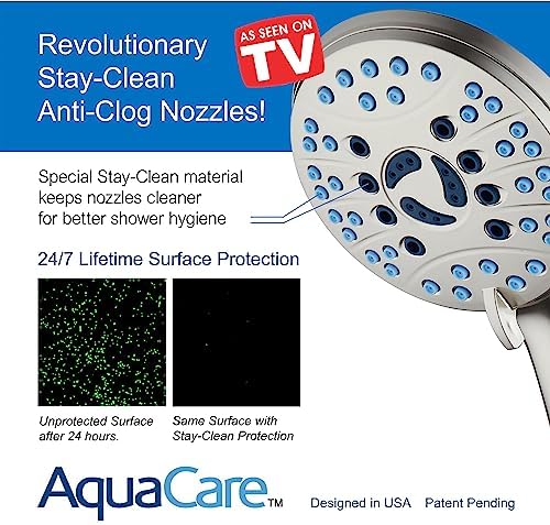 AquaCare 8-mode High Pressure Handheld Shower Head with 2-mode Power Wash