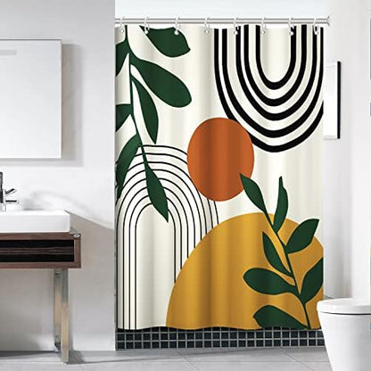 Boho Sun Shower Curtain with Hooks for Bathroom 60x72 Inch