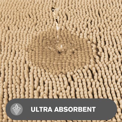 Bathroom Rugs 40 x 60 Inch – Extra Large Bath Mat | Absorbent and Washable Thick Chenille Bath Rugs Non-Slip Runner Rug for Bathroom, Shower, Tub(Ivory Cream)