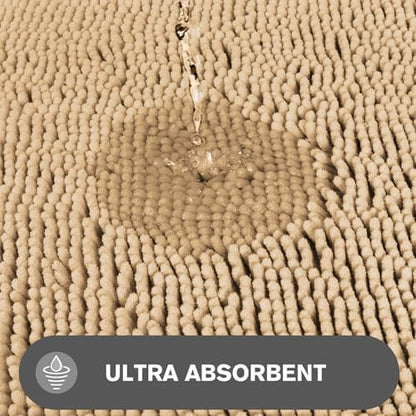 Bathroom Rugs 40 x 60 Inch – Extra Large Bath Mat | Absorbent and Washable Thick Chenille Bath Rugs Non-Slip Runner Rug for Bathroom, Shower, Tub(Ivory Cream)