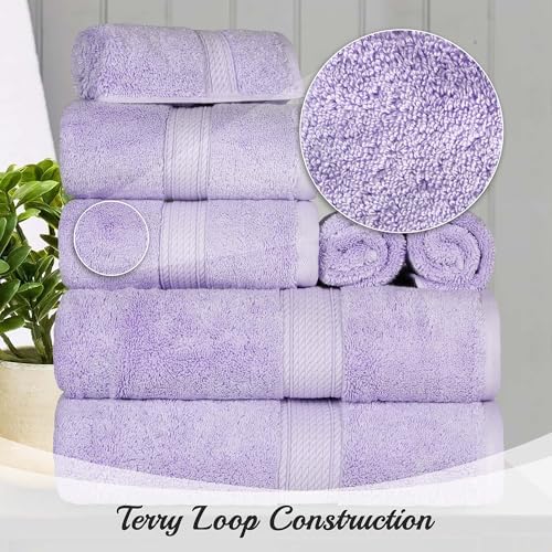 Superior Egyptian Cotton Ultra Plush & Absorbent, 10 Piece Set, Purple