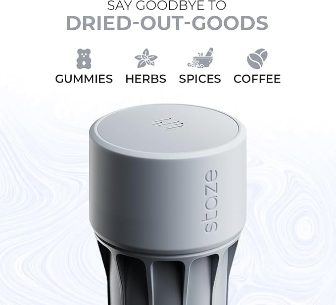 Staze Air Tight Smell Proof Container (148ml) - Vacuum Seal Jar, Waterproof Food Storage Canister, Portable Small Smell Proof Jar for Coffee, Herb, Spice & Gummies - (SHROOM)