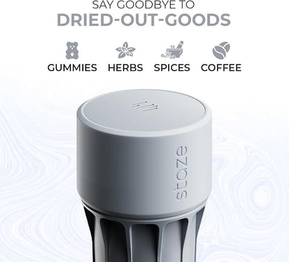 Staze Air Tight Smell Proof Container (148ml) - Vacuum Seal Jar, Waterproof Food Storage Canister, Portable Small Smell Proof Jar for Coffee, Herb, Spice & Gummies - (SHROOM)