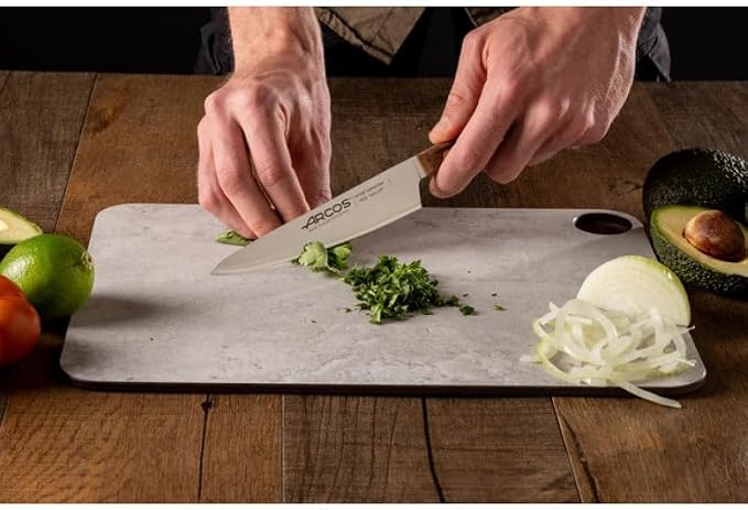 Arcos Kitchen Knife 6 Inch Stainless Steel. Professional Kitchen Knife for Cooking. Ovengkol Wood Handle 100% natural FSC and 160 mm Blade. Series Nordika