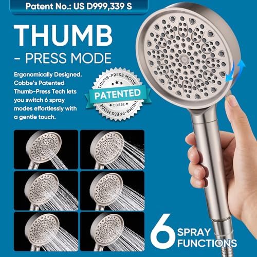 Cobbe Filtered Shower Head with Handheld, Water Softener for Hard Water