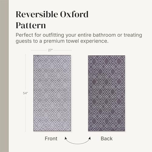 Modern Threads 6 Piece Bath Towel Set – Bathroom Set with 2 Bath Towels, 2 Hand Towels, and 2 Wash Cloths – 100% Cotton, Super Absorbent & Extra Soft – Reversible Classic Diamond (Purple)