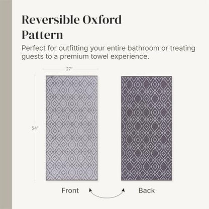 Modern Threads 6 Piece Bath Towel Set – Bathroom Set with 2 Bath Towels, 2 Hand Towels, and 2 Wash Cloths – 100% Cotton, Super Absorbent & Extra Soft – Reversible Classic Diamond (Purple)