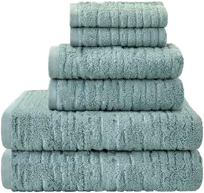 SKL Home CloudSoft Bath Towel Set, 6-Piece, 100% Cotton Luxury, Teal