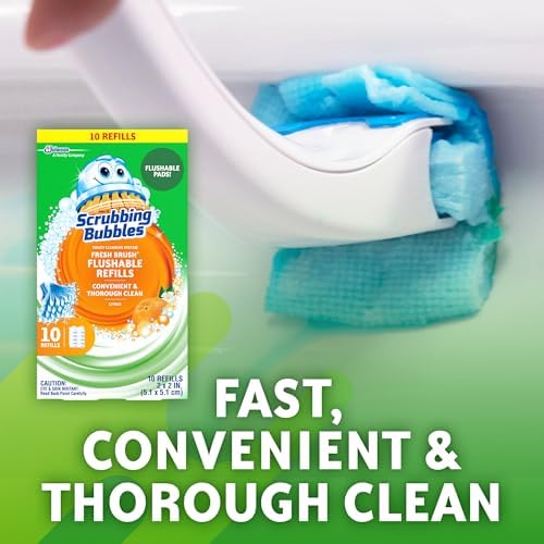 Scrubbing Bubbles Fresh Brush Flushable Cleaner Refills, 10 Count (Pack of 6)