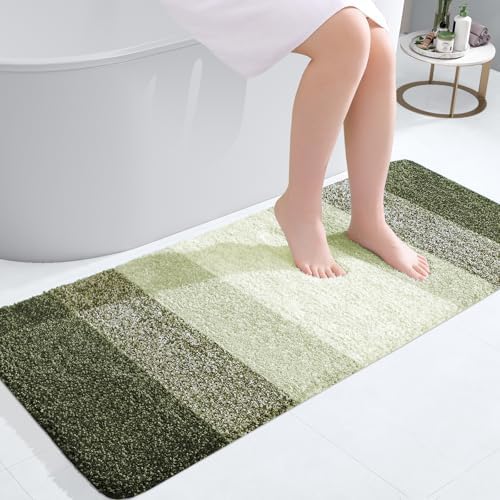 OLANLY Bathroom Runner Rug 40x20, Extra Soft Absorbent Microfiber Bath Rugs