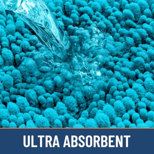 Smiry Bathroom Rugs 36X24, Extra Soft Rubber Backing Chenille Bath Mats