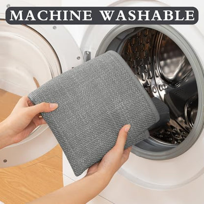 YIHOUSE Bathroom Rugs Thin Bath Mat Sets 5 Pieces Quick Dry,Grey