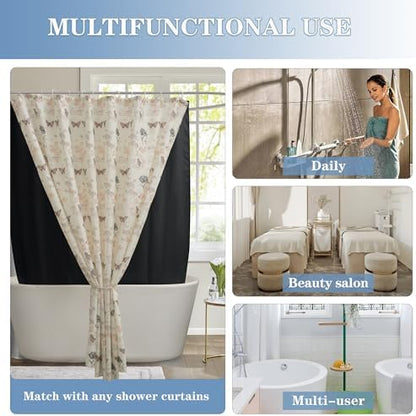 Nasitos Fabric Shower Curtain Liners with Magnets 2 Pack 70X72 Inch White