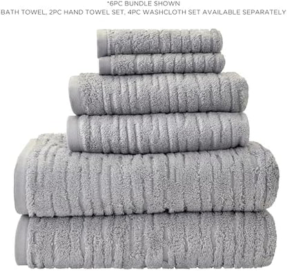 SKL Home CloudSoft Bath Towel, 100% Cotton Luxury, Gray