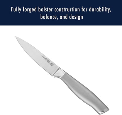 Henckels Modernist 14-pc Self-Sharpening Knife block set, Chef Knife, Paring Knife, Dark Brown, Stainless Steel, Walnut