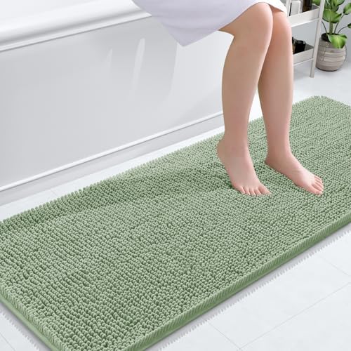 OLANLY Bathroom Runner Rugs 59x24, Extra Soft Absorbent Chenille Bath Rugs