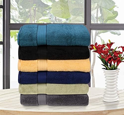 GLAMBURG 700 GSM Premium Cotton 2-Pack Oversized Extra Large Bath Sheet Set - 100% Combed Cotton - 2 Bath Sheets 35x70 - Luxury Hotel & Spa Quality - Durable Ultra Soft Highly Absorbent - Navy