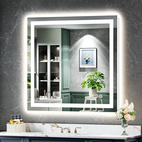 40x38 LED Bathroom Mirror with Lights, Lighted Vanity Mirror