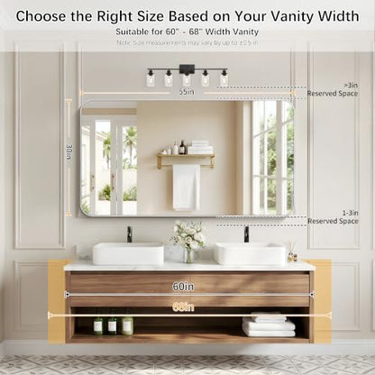 DESBING 55"x30" Bathroom Mirror for Over Sink, Silver Framed Wall Mirror