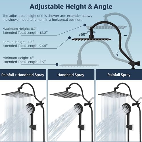 Hibbent All Metal cUPC Certified High Pressure Rainfall 12'' Shower Head