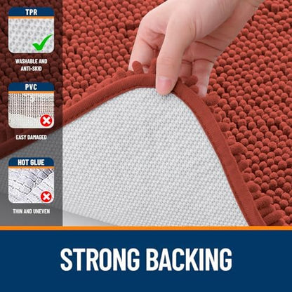 OLANLY Toilet Rugs U-Shaped 20x20, Soft Absorbent Chenille Contour Rugs