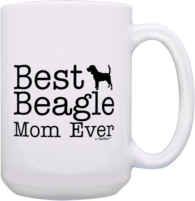 ThisWear Beagle Dog Mom Gifts Best Beagle Mom Ever Dog Mother Gifts 15oz Ceramic Coffee Mug with Handle