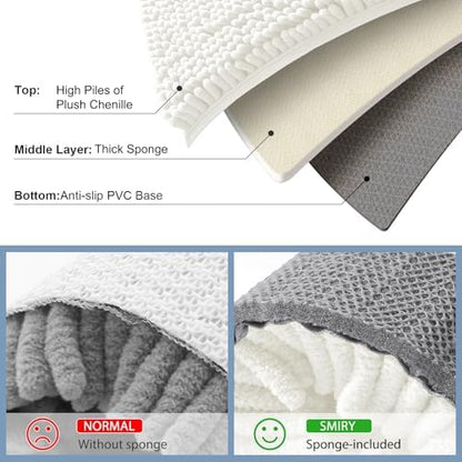 Smiry Bathroom Rugs 59X24, Luxury Chenille Extra Soft Absorbent Bath Mat