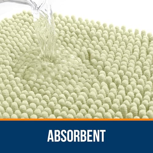 OLANLY Bathroom Rugs 35x24, Extra Soft Absorbent Chenille Bath Rugs