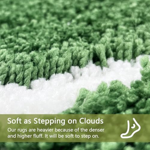 Green Bathroom Rug - Dark Green Bath Mat Small Bathmat Bath Rugs for Bathroom Décor Jungle Leaf Cute Rug Bath Rugs 16" x 24"