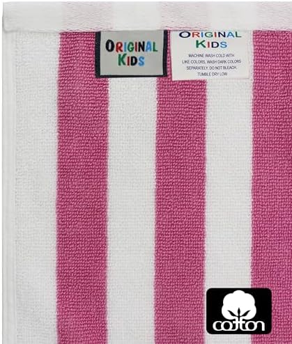 ORIGINAL KIDS Hand Towels - 100% Cotton Set of 6 Cabana Stripe Soft Towels