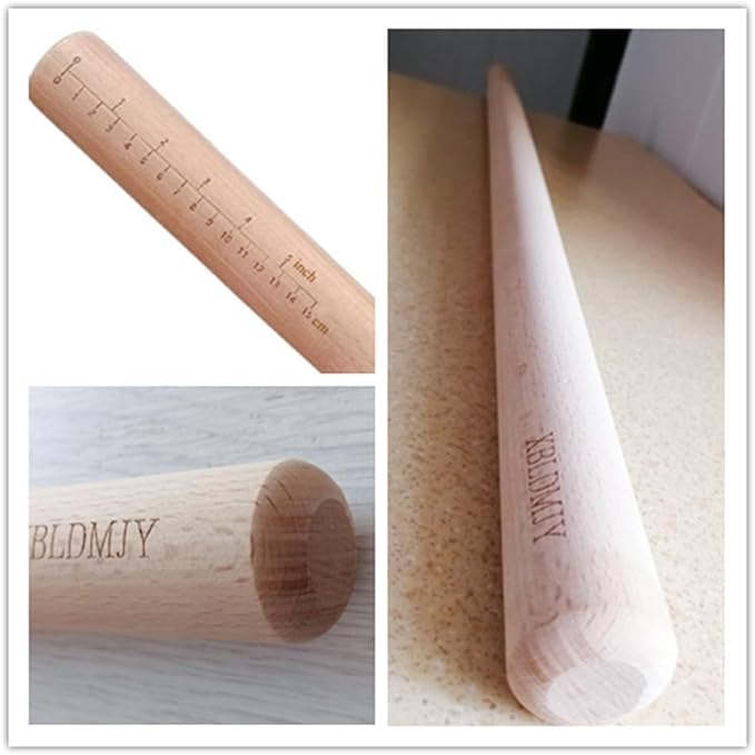 Extra Long Pasta Rolling Pin,Professional Rolling Pins,For Rolling Out Dough For Bread, Baking,Pizza,Noodles(39.37×1.38inch/100×3.5cm)