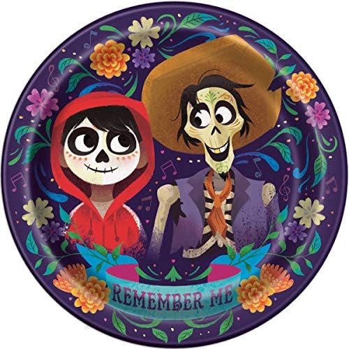 Unique Coco Party Supplies Bundle Pack includes 24 Lunch Paper Plates
