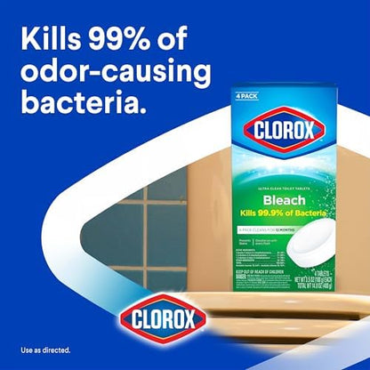 Clorox Ultra Clean Toilet Tablets Bleach 2 Count, 3.5 Oz Each (Pack May Vary)