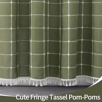 Gibelle Extra Long Boho Farmhouse Shower Curtain for Bathroom 72x84