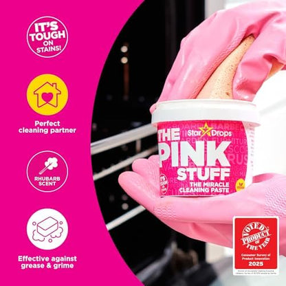 Stardrops The Pink Stuff Cleaning Paste 500g, Multi Purpose Cleaner for Kitchen, Bathroom, Tiles, Glass, Shower, Oven, Sink, Stainless Steel, Removes Grease, Grime & Stains (Pack of 2)