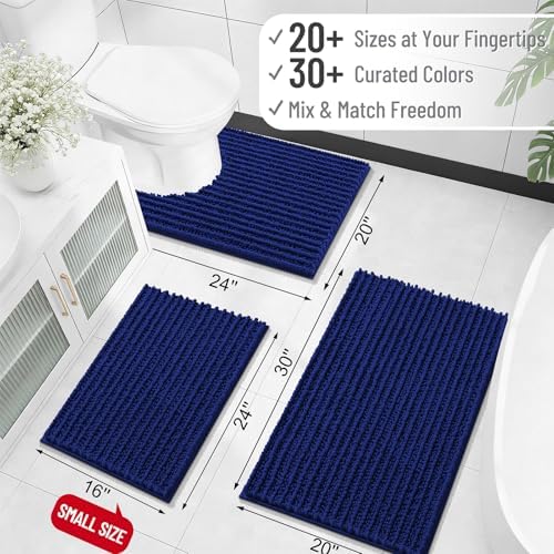 OLANLY Bathroom Runner Rugs 47x24, Thick Soft Absorbent Chenille Bath Rugs