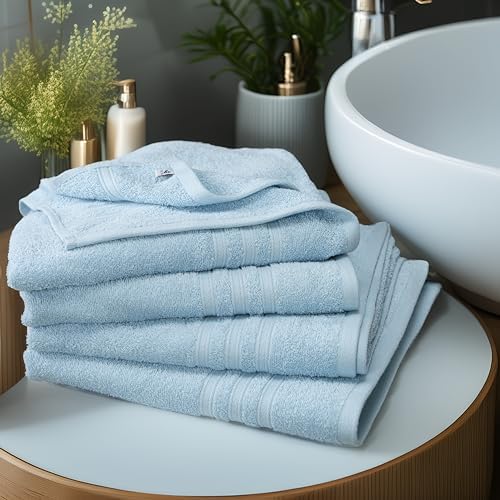Tens Towels 4 Piece Bath Towels 27x54 Inches, Sky Blue