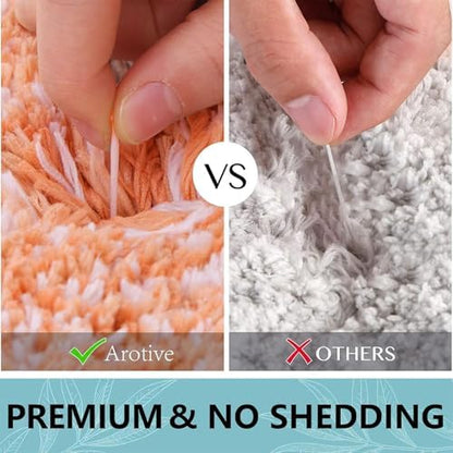 Arotive Microfiber Bathroom Rugs, Shaggy Soft Absorbent Bath Rug, 44x24