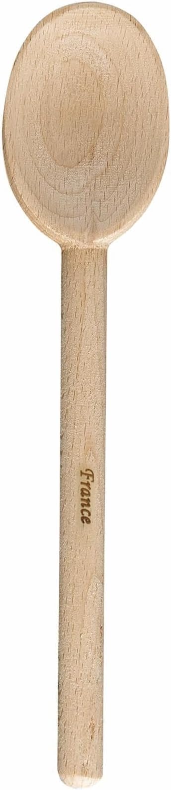 HIC Kitchen Classic Made in France Solid Beechwood Spoon, 8-Inches, Strong Long Handled Spoon for Cooking, Baking, Mixing, and Stirring