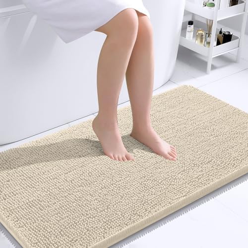 OLANLY Bathroom Runner Rugs 44x24, Extra Soft Absorbent Chenille Bath Rugs