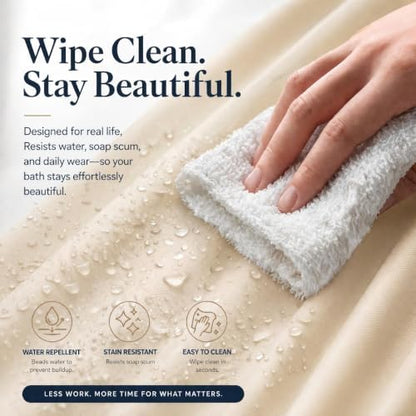 EHZNZIE Beige Shower Curtain Liner 72x72, PEVA Waterproof Bath Curtain, No Chemical Smell, 3 Weighted Magnets, Durable with Rustproof Metal Grommets