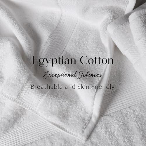 Superior Egyptian Cotton Plush & Absorbent, Bath Towel Set of 2, White