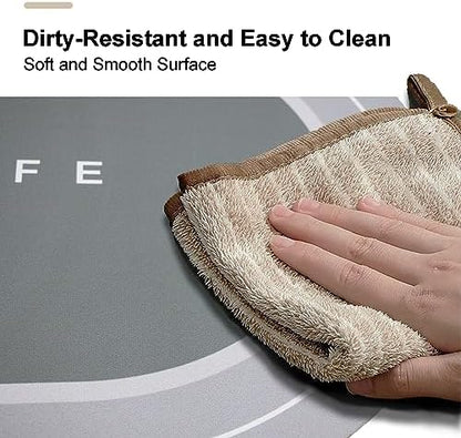 Rubber Bath mats Quick-Drying Non-Slip Bathroom mat Super Absorbent Bath mat Instant Dry Bath mat, Bathroom Rug in Front of The Kitchen Sink, Shower Room, Bathtub, Oval(Beige+17x59in)