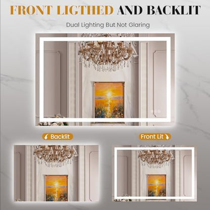 JISOSO LED Bathroom Mirror, Bathroom Vanity Mirror, 48"x32"
