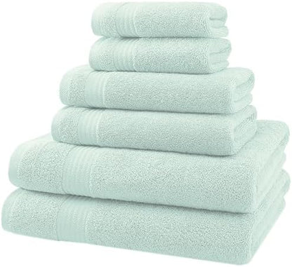 American Veteran Towel, 6 Piece Towel Set for Bathroom, 100% Cotton Turkish Bathroom Towels, 2 Bath Towels 2 Hand Towels 2 Washcloths, Mint
