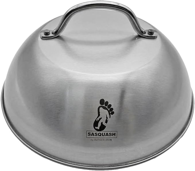 Sasquash Burger Press Kit, 5 Piece Smash Burger Set, Smash Burger Press, Spatula, Melting Dome and 2 Squirt Bottles for Griddle and Grill, Stainless Steel, Kitchen Gadgets, Grilling Accessories