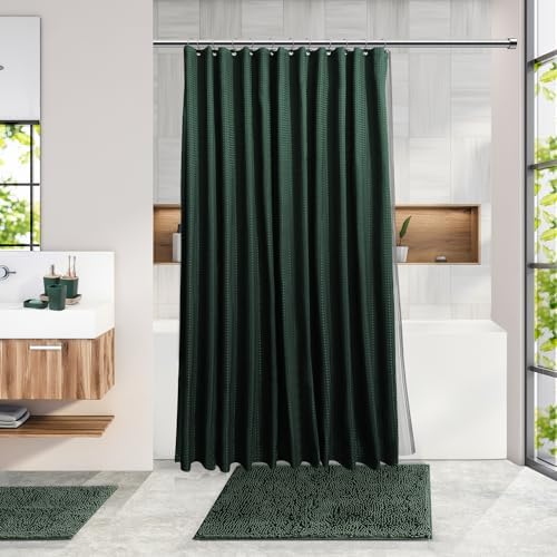 Clara Clark Bathroom Set, Shower Curtain Set and Shower Caddy Hanging