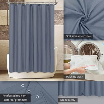 ALYVIA SPRING Waterproof Fabric Shower Curtain or Liner Stone Blue, 72x72