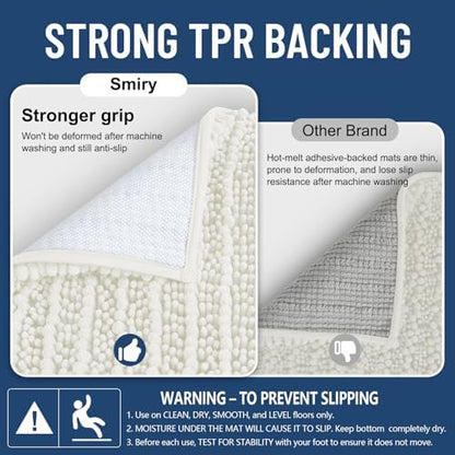 Smiry Bathroom Toilet Rugs U Shaped 24X20, Chenille Bath mats for Toilet