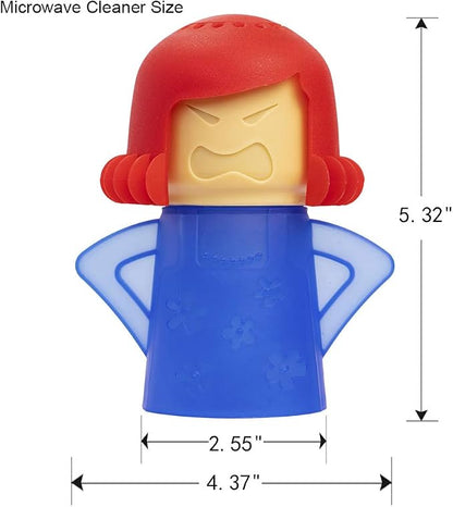 Angry Mom Microwave Cleaner, Mad Mama Microwave Steam Cleaner, Just Add Vinegar and Water, Easily Cleans the Crud in Minutes (Blue)